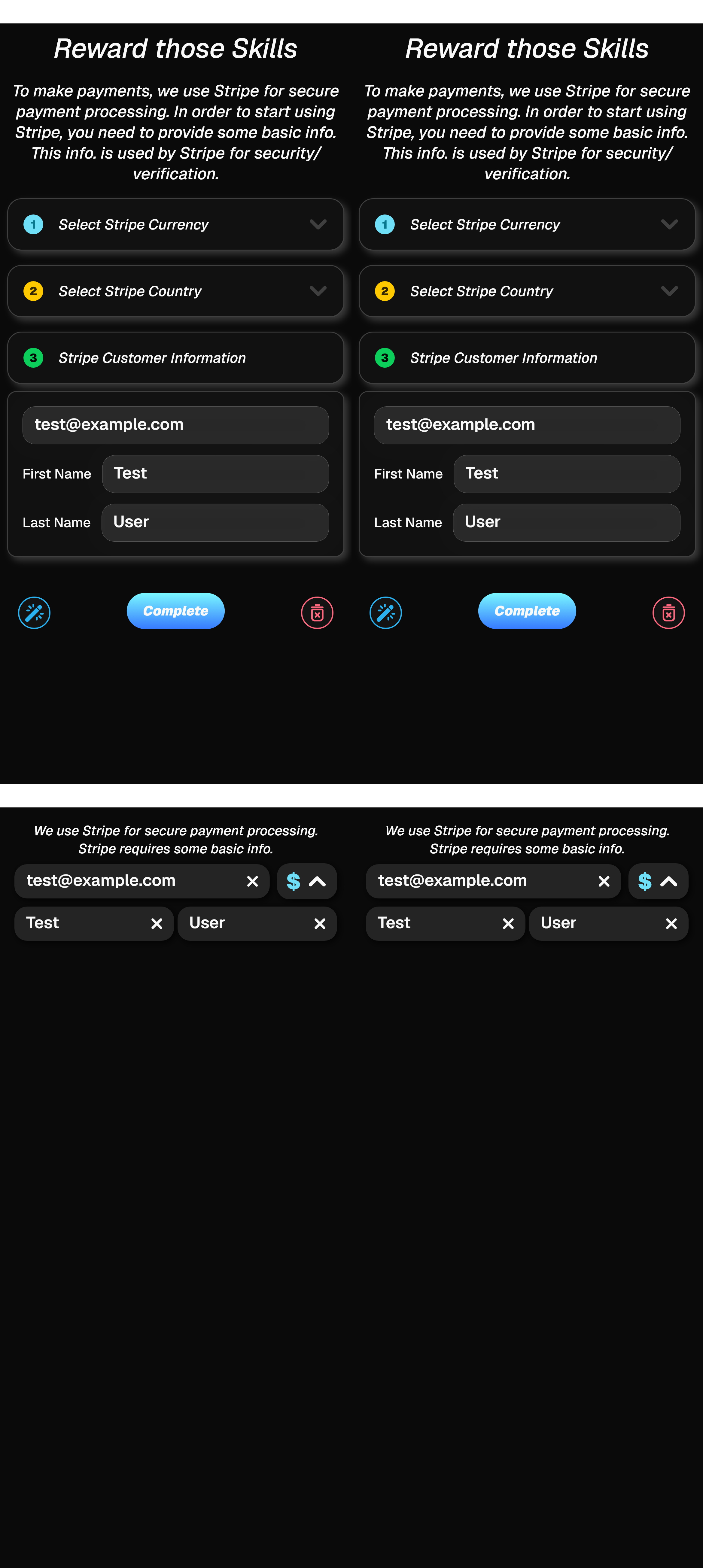 Stripe Customer Widget