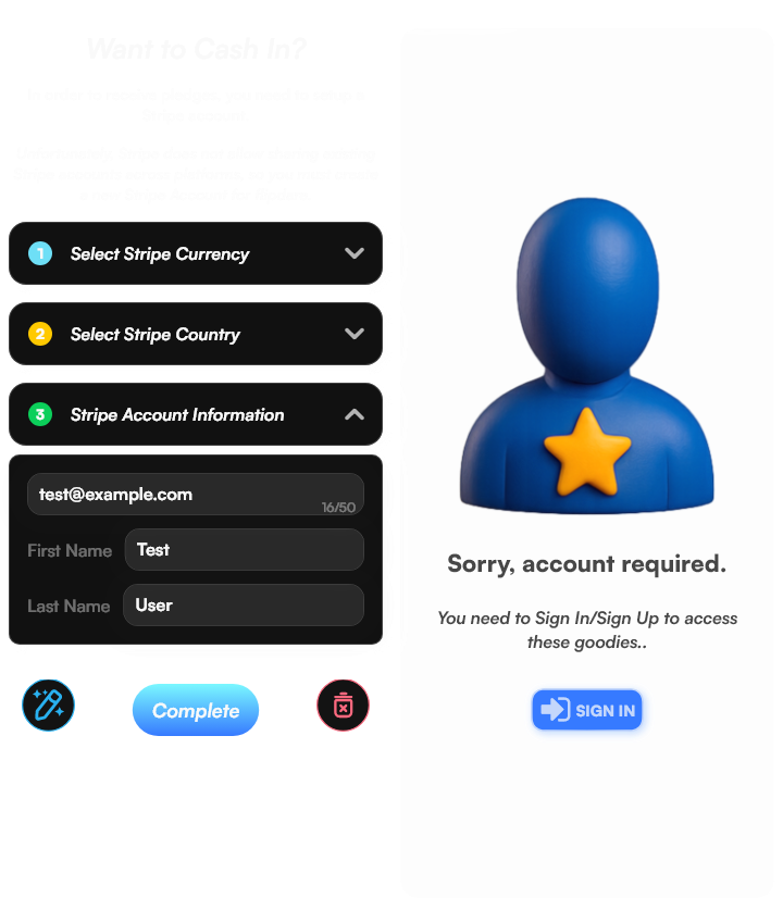 Stripe Onboard Screen