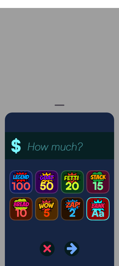 Amount Picker Bank Selected