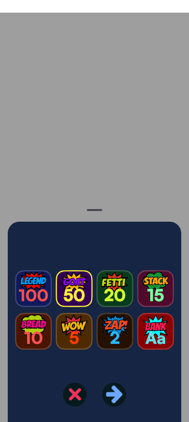 Amount Picker Modal Selected